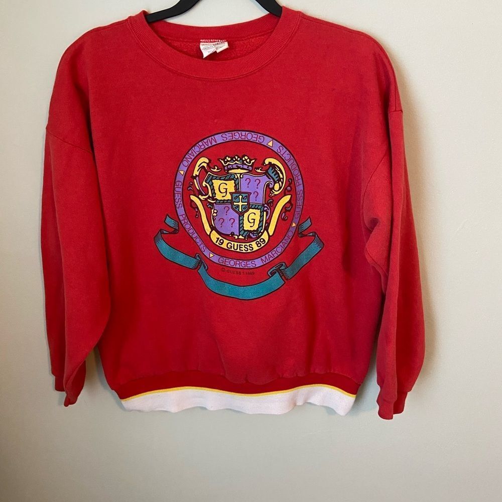 Vintage 80s Guess Crewneck graphic print Rare!! Size small